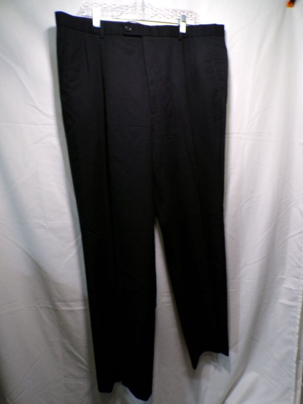 Trieste Men Dress Pants 39W Black 100% Wool Classic Dress Trousers